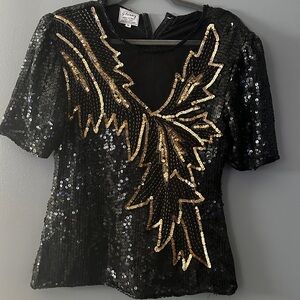 Stenay Vintage Sequins Top Silk Size Small
mesh nech retro y2k Old money party